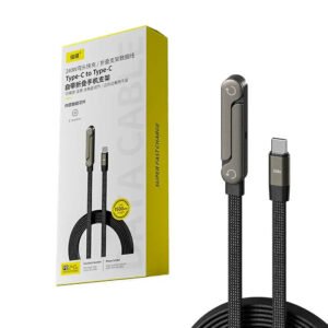 240W Fast Charging Foldable Phone Stand With 360° Rotating Charging Data Cable 2-in-1 Phone Tablet Foldable Mobile Phone Holder